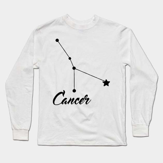 Cancer - Black print Long Sleeve T-Shirt by smgonline